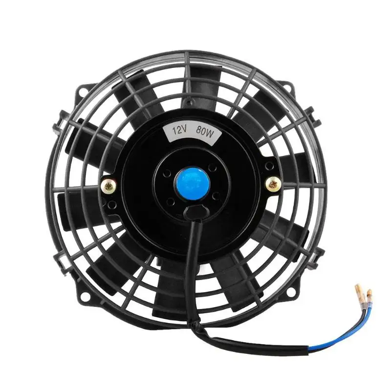 

VODOOL Universal Racing Car Electric Curved Fan S Blades 7in Large Power 80W DC 12V Car Radiator Cooling Heat Dissipation Fan