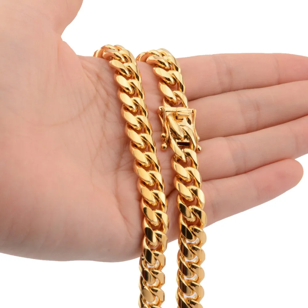 10mm Wide Popular Miami Cuban Curb Chains Men's Hip Hop Jewelry 316L Stainless Steel Necklace Or Bracelet Wristband For Unisx |