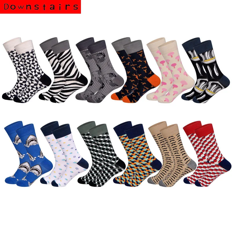 Мужские носки в британском стиле для скейтборда, в стиле хип-хоп, 12 пар/лот, забавные носки унисекс, носки для дома, Calcetines