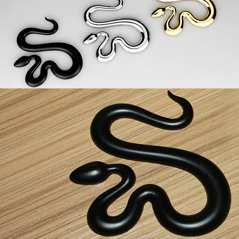 

1Pcs 3D Metal Snake Car Side Fender Rear Trunk Emblem Badge Sticker Decals for Universal Cars Moto Bike Decorative Accessories