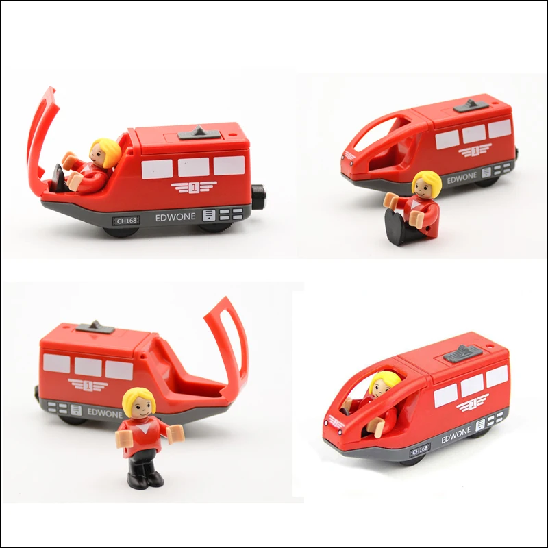 

4 Colors Kids Electric Train Toys 11*5.5CM Magnetic Wooden Slot Diecast Electronic Vehicle Toy Birthday Gifts For Children Kids