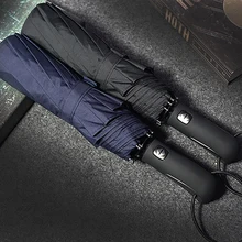 JESSE KAMM 2017 New Big Strong Fashion Windproof Men Gentle Folding Compact Fully Automatic Rain High Quality Pongee Umbrellas 