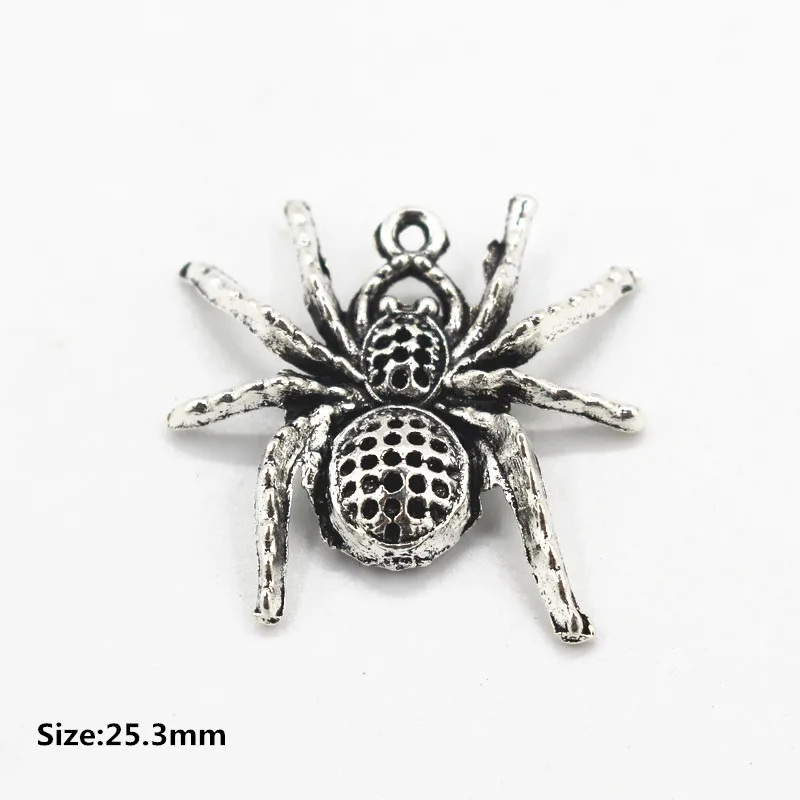 

Hot sale 20pcs/lot spider Alloy pendant lobster clasp silver dangle charms for Hallowmas bracelet necklace diy fashion jewelry