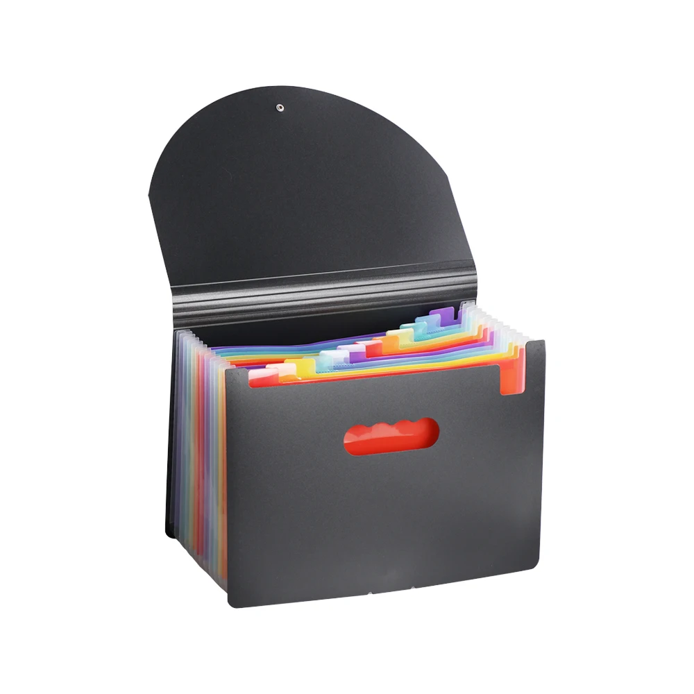 

13/24 Pockets Rainbow Expanding File Folder A4 Document Holder Papers Classify Filing Box Self Standing Briefcase Organizer