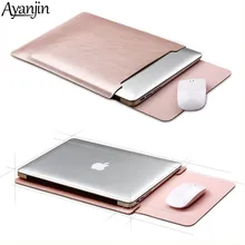 Мягкая сумка для ноутбука с мышкой, чехол для Xiaomi MacBook Air 11,6 12 13, чехол retina Pro 13,3 15 15,6, модная кожаная сумка для ноутбука