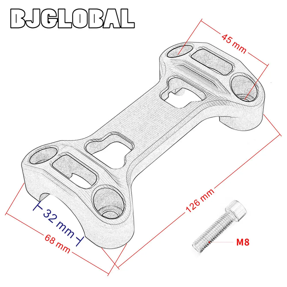 BJGLOBAL Мотоцикл CNC руль стояки верхняя крышка Зажим поддержка для BMW R1200GS LC 2013 2016 ADV
