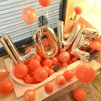 

10pcs 10inch Peach Coral Wedding Decorations Balloons Garland Rose Gold Love Foil Balloon Balls Birthday Party Engagement Decor
