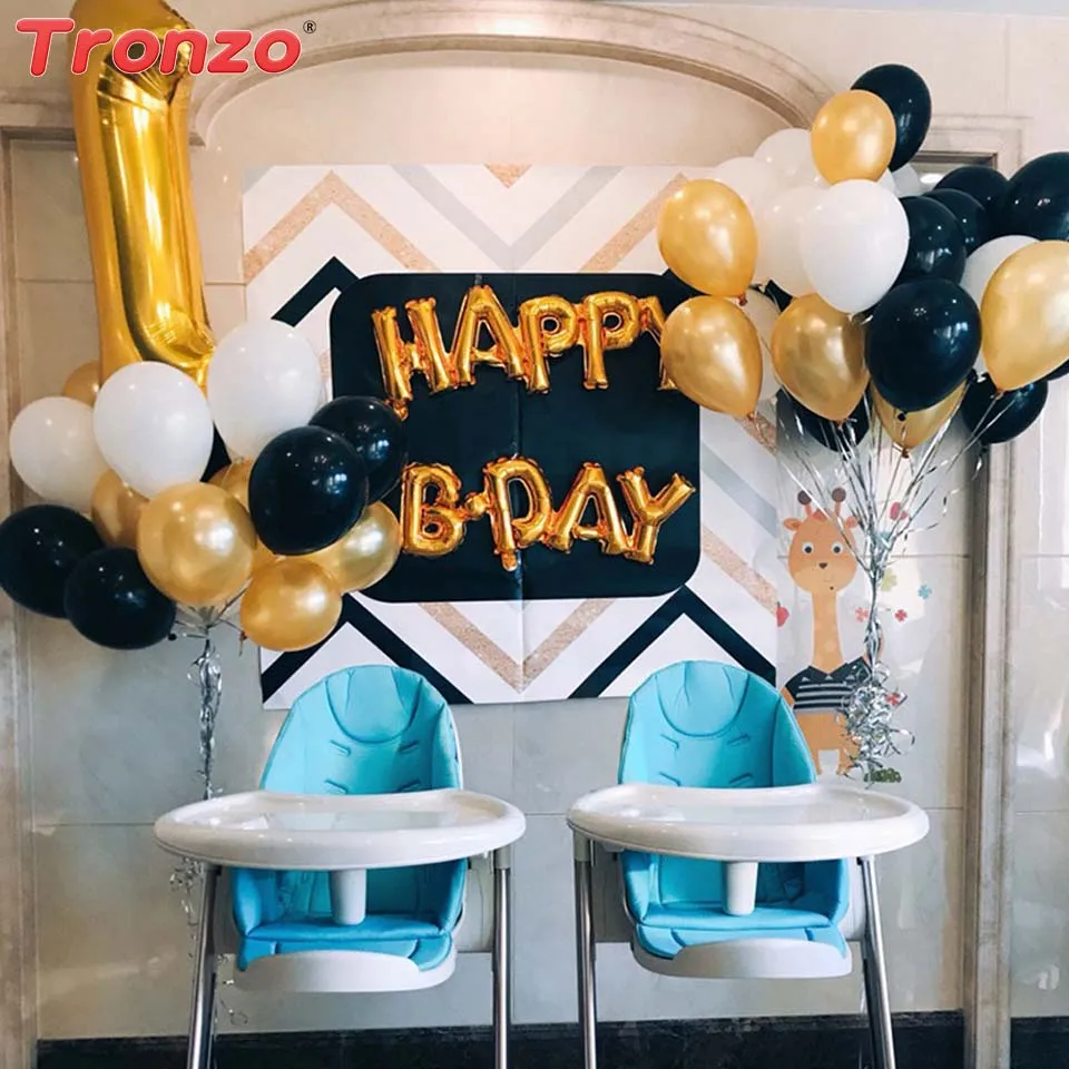 

Tronzo 30pcs 10inch Birthday Party Golden Balloon 10inch Latex Round Balloon For Wedding Decoration Home Baby Shower Supplies