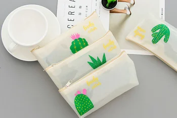 

Lovely Cactus Silicone Large Capacity Pencil Bag Stationery Storage Organizer Case School Supply Student Prize