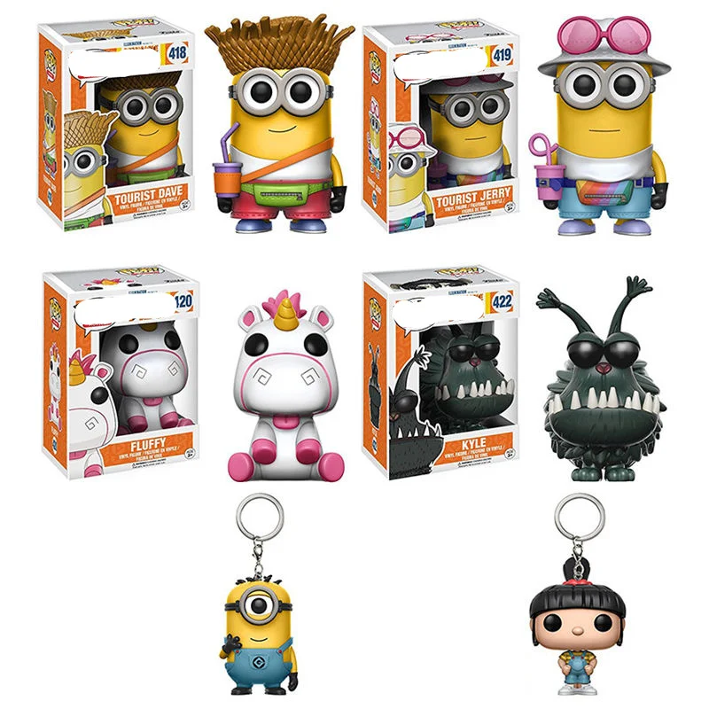 Funko pop Minions decoration Unicorn Fluffy action figures Small cartoon hand-done boy toys for kids gift