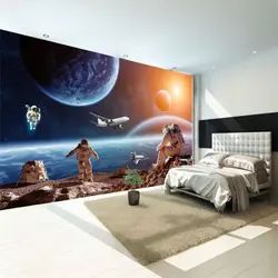 Beibehang обои росписи гостиная спальня пользовательских пространство, глядя на землю астронавт звезда фреска фон украшения