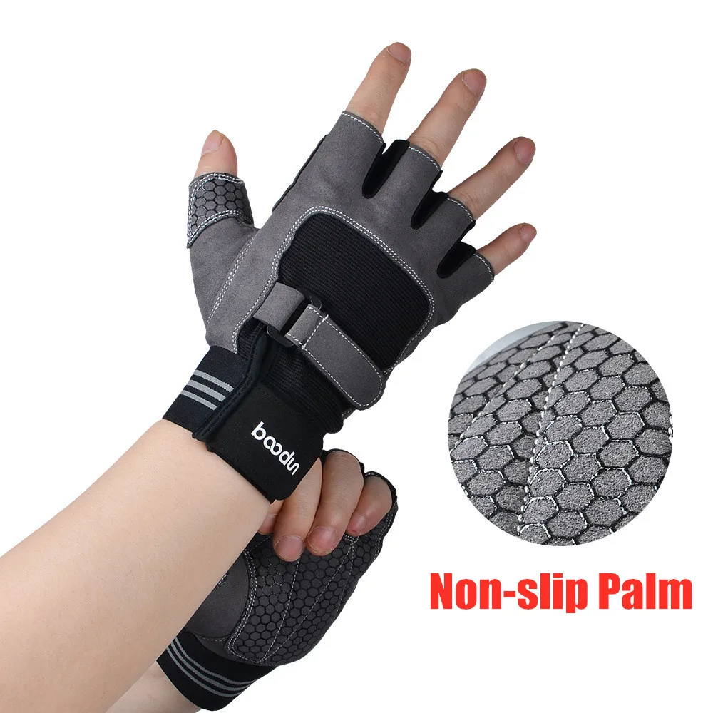 2019 New Gym Gloves Heavyweight Sports Exercise Weight Lifting Gloves Body Building Training Crossfit Sport Fitness Gloves S~L