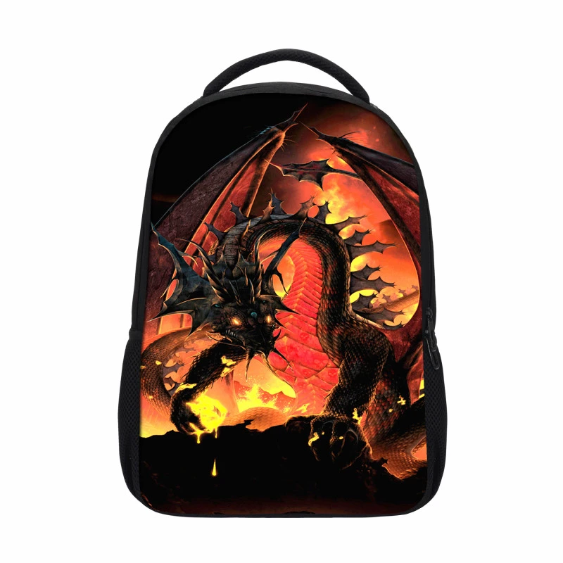 Veevanv Men Backpack Casual 3d Fire Dragon Printing Backpacks Fashion ...