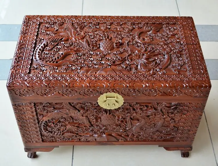 

Wooden box wooden suitcase and camphor insect box containing gift box and marriage dowry box