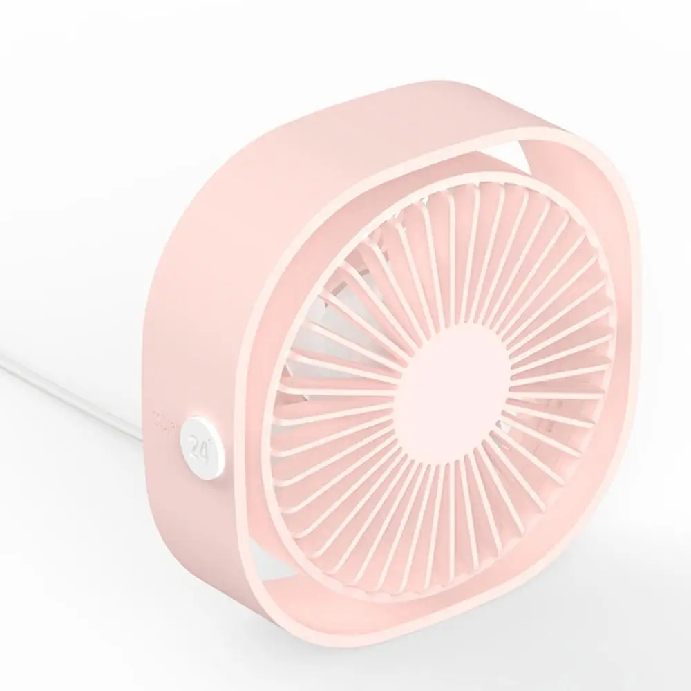 Мини настольный usb-вентилятор 3 скорости 360 вверх и вниз вращающийся низкий уровень шума домашний рабочий стол Декор портативный 12,3 см x 12,3 см x 5 см - Цвет: Розовый