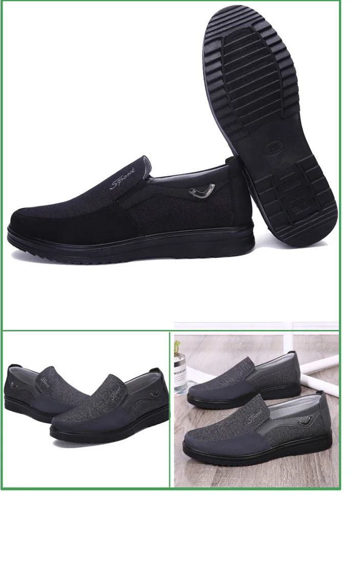 Большие размеры 38-50 Для Мужчин's парусиновая обувь слипоны износостойкая Вулканизированная обувь, мужская обувь, однотонные Сапоги на резиновой подошве для Для мужчин с постепенным увеличением