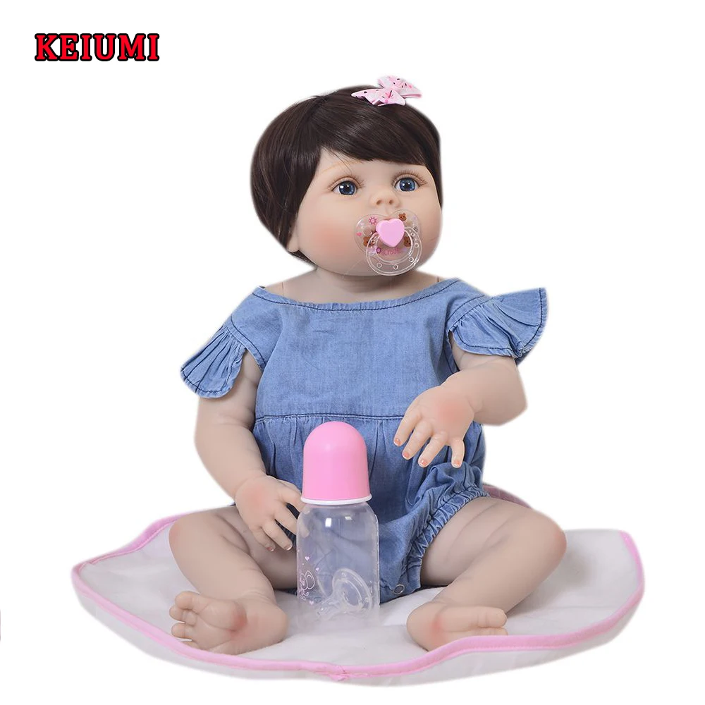 

Hot Sale 23'' 57cm Baby Girl Doll Full Silicone Body Lifelike Bebe Reborn Bonecas Handmade Christmas Gifts Baby Toy For Kids