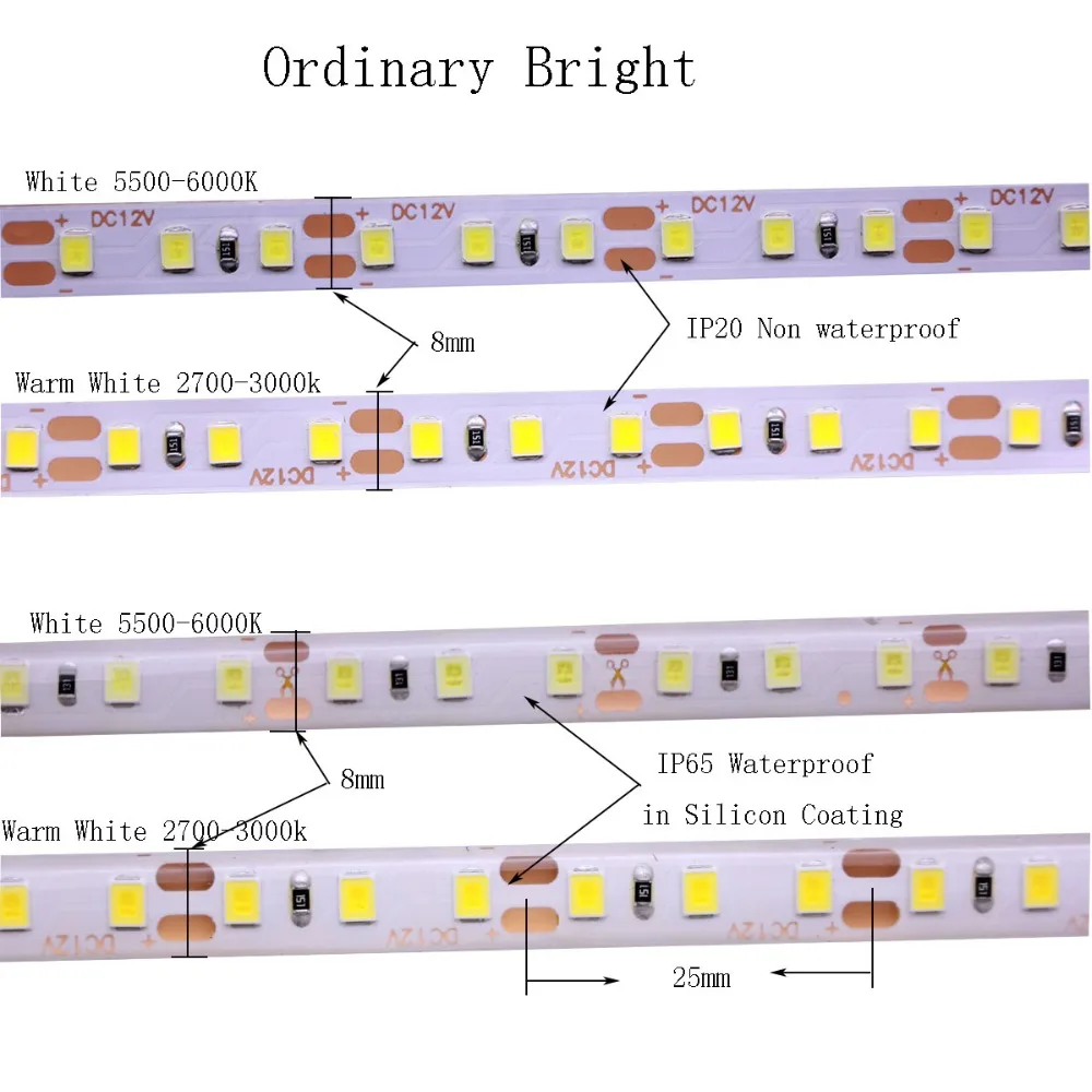 2835 120led s/метр 600 светодиодный s/5m 4000k стерильные натуральные теплые белые