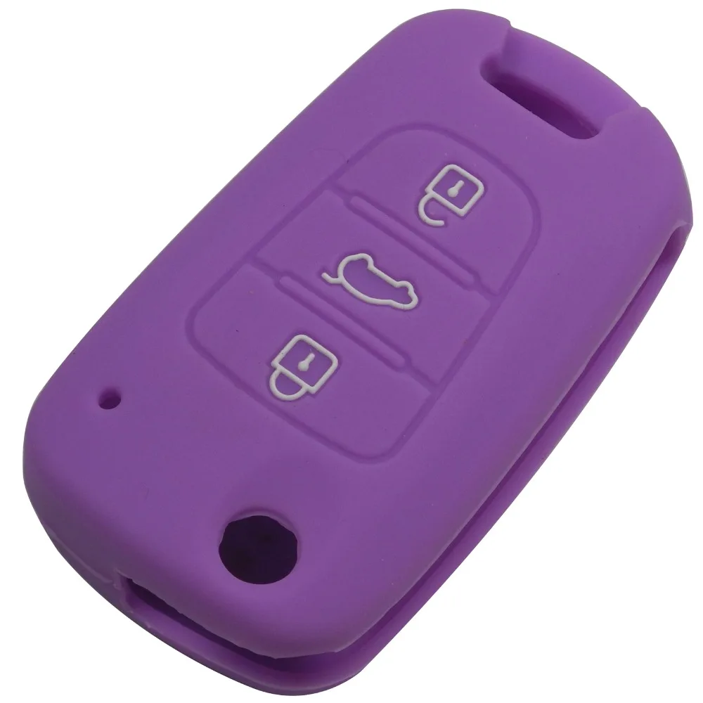 Jingyuqin пульт дистанционного управления 3 кнопки Складной флип силиконовый чехол для ключей от машины чехол для Kia RIO K2 K5 Sportage Sorento держатель