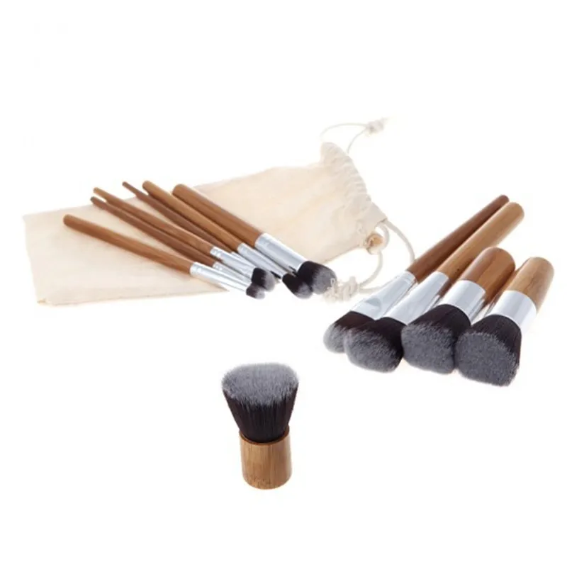 

High Quality Powder Brush Set Brand Pro Women 11Pcs Blush Foundation Cosmetic Kabuki Kit Soft Synthetic Hair Makeup Beauty Tool