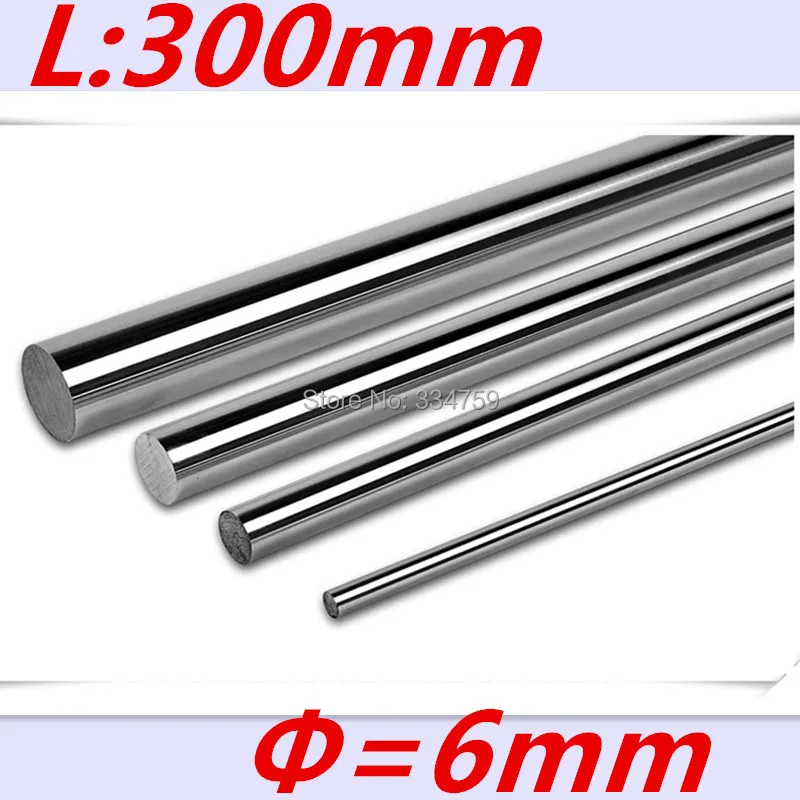 

Free Shipping 2pcs linear shaft 6mm diameter 300mm long harden linear rod round shaft chrome plated for CNC parts