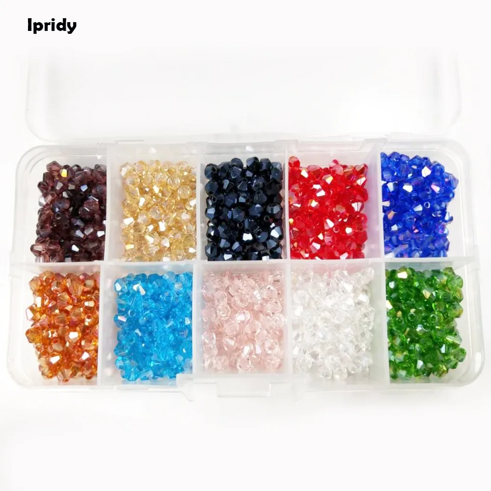 Ipridy 1 корт/лот 4 мм Хрустальные биконусные стеклянные бусины Чешская россыпь