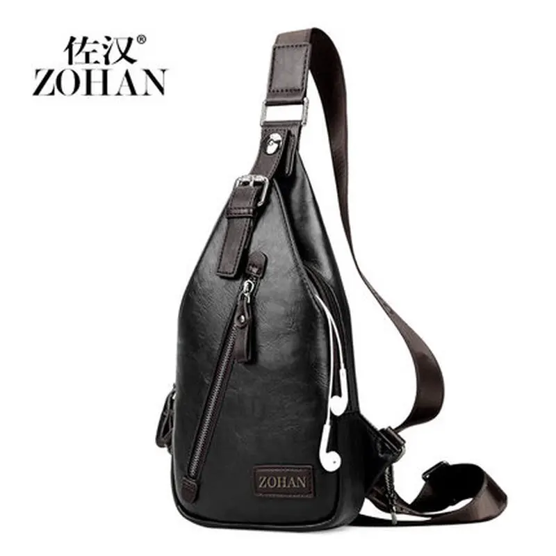 

2018 New Soft PU Leather Men's Chest Bag Male Shoulder Bags Man Slanting Knapsack British Bag Casual Fashion