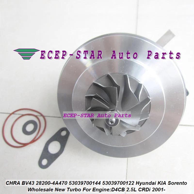 Картридж Turbo CHRA BV43 28200-4A470 53039700144 53039700122 Турбокомпрессор Для Hyundai для KIA Sorento 01- D4CB 2.5L