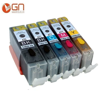 

GN 5pcs 470XL for Canon PGI 470xl CLI 471 Edible ink cartridges for CANON PIXMA MG 5740 8640 / TS 5040 6040 inkjet Printer