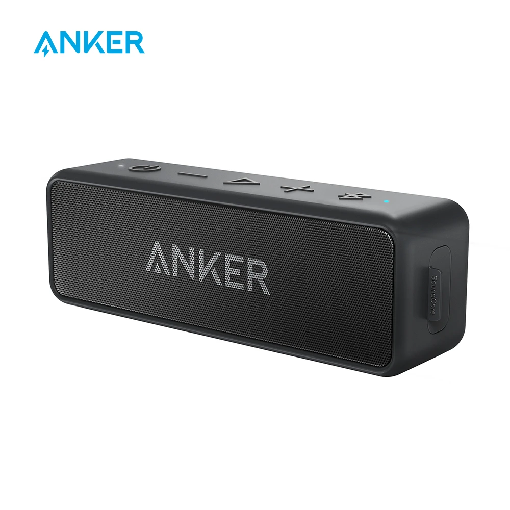 Refurbished Anker SoundCore 2 Portable Bluetooth Wireless Speaker Better Bass 24h Playtime 66ft Range IPX5 Water Resistance