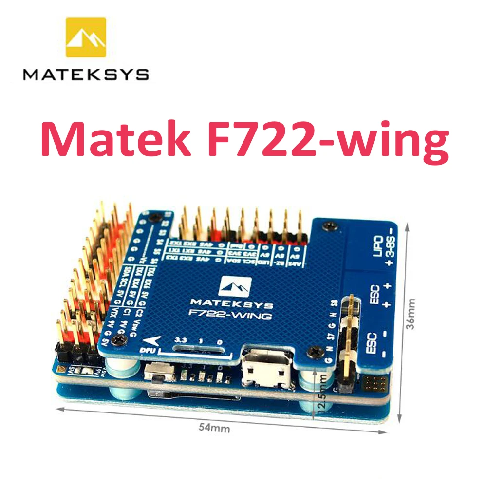 

Matek System F722-WING Flight Controller STM32F722RET6 Built-in OSD for DIY FPV RC Racing Drone Fixed Wing Models Quadcopter