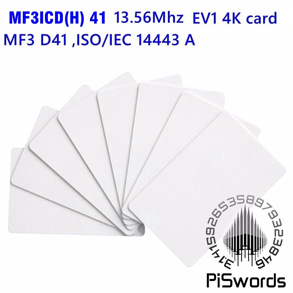 M3 IC D41 4K MF3ICD(H) 41 13,56 Mhz ISO14443A pvc NFC RFID пустая карта