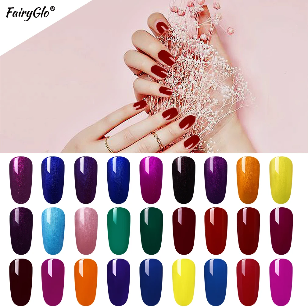 

FairyGlo Pure Color Gel Varnish 7ML UV LED Nail Gel Polish Long Last Nail Art Soak Off Semi Perment Gel Nail Polish Enamel Nail
