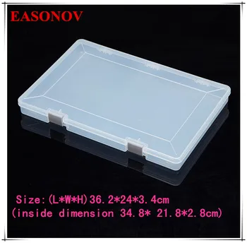 

EASONOV 36.2*24*3.4cm Large Rectangular PP Transparent Plastic Box Hardware Storage Box Toolbox