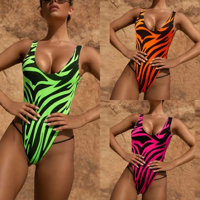Бикини Сексуальная Змея пламя печати купальник женский купальник цельный пуш-ап спинки боди купальный костюм Пляжная одежда