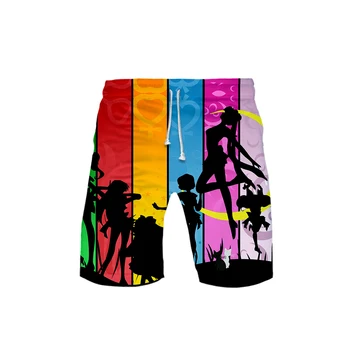 

Fashion Casual Style of 3D Sailor Moon print Summer Girl Recreational style shorts hot sale Harajuku Leisure style Beach Shorts