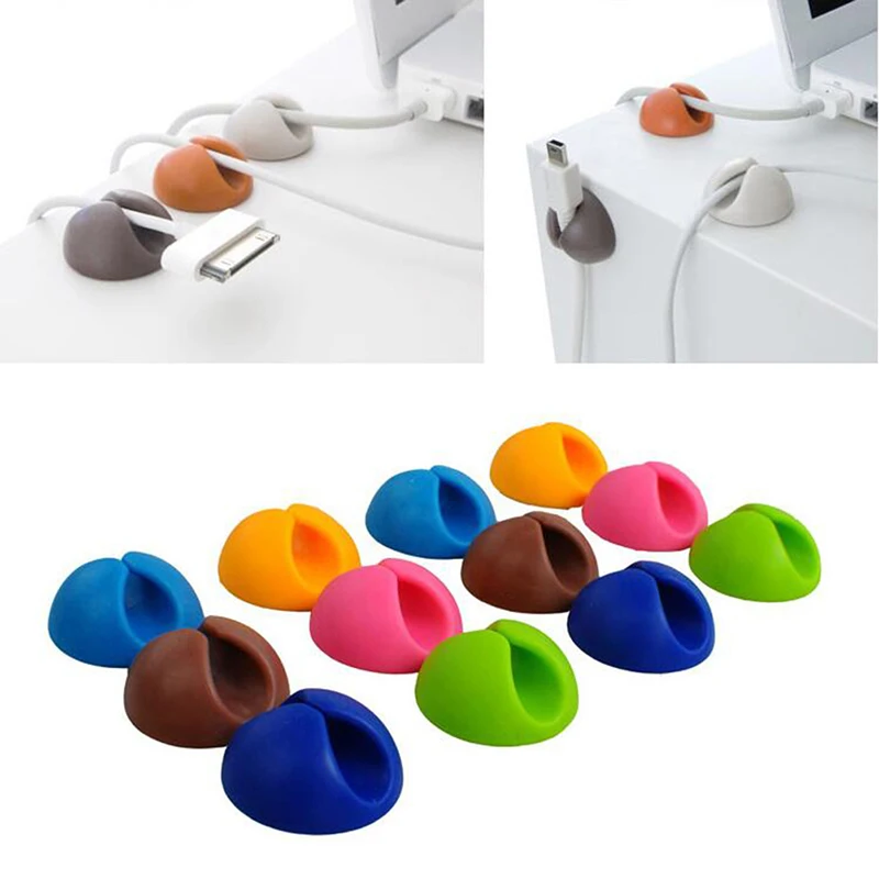5Pcs Solid Desk Set Wire Clip Organizer for Mouse USB Keyboard Lines Office Accessories Bobbin Winder Wrap Cord Cable Manager