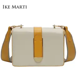 IKE MARTI простая сумка-мессенджер женская маленькая широкая сумка на плечо женская сумка кошелек модная кожаная сумка через плечо для леди