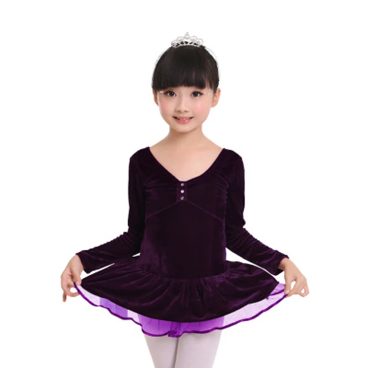 Velvet Splice Cotton Gymnastics Dance Leotard  (1)