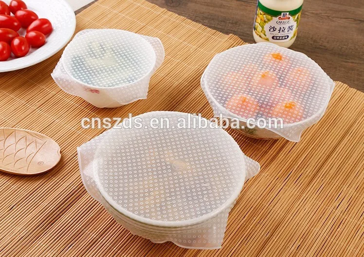 Reusable Silicone Storage Food Wrapper Containers Seal Cover Stretch