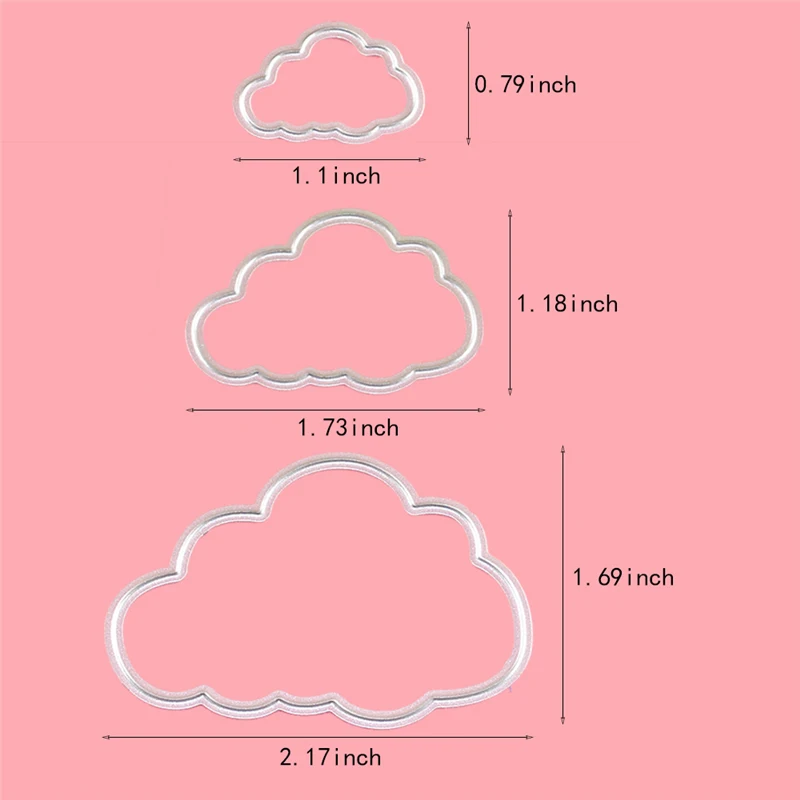 3 шт облака металлические режущие штампы трафареты для скрапбукинга папка для тиснения рождественские бумажные карты шаблон для вырезания Хэллоуин украшения - Цвет: clouds