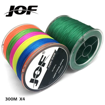 

1PC 300m JOF PE Braided Fishing Line 4 Strands Fishing Lines Multi-filament Fish Line Rope Cord 10 12 18 28 35 40 50 60 80lb