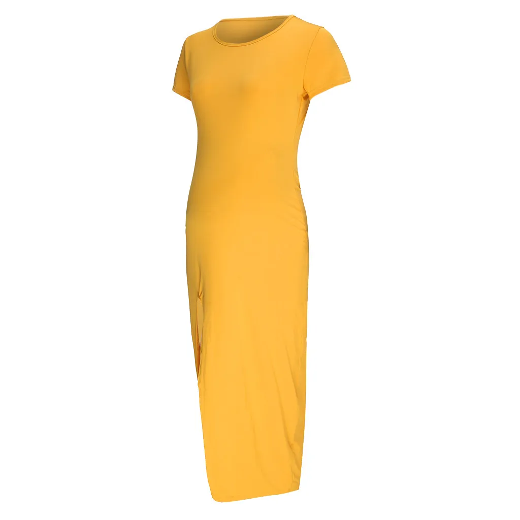 MUQGEW платья для беременных летняя одежда для женщин модное женское однотонное облегающее платье с коротким рукавом Открытое платье для беременных