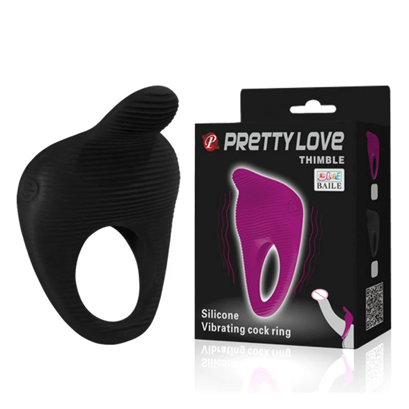 PrettyLove THIMBLE водонепроницаемый сильный вибрирующий суперсекс язык петух кольцо