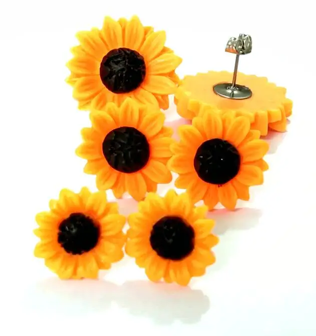 Модные украшения дикий богемные серьги для Для женщин подсолнечника серьги-гвоздики с цветочным украшением из серьги, для любимой женщины серьги
