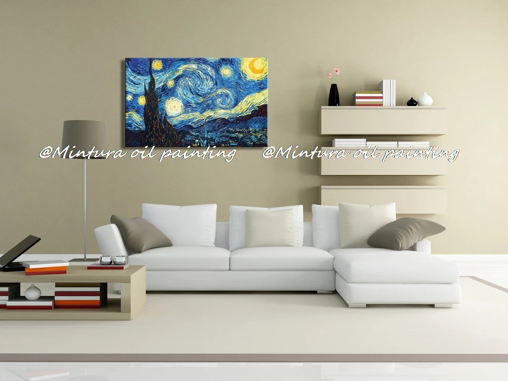 Абстрактная картина маслом Ван Гога репродукции звездное небо картина ручная роспись на холсте без рамы большой размер