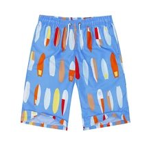 FORERUN мужские пляжные шорты бермуды в повседневном стиле Красочные лодка до колена с принтом Легкая сушка праздничные шорты Masculino с карманом