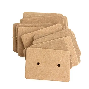 

100Pcs/ Lot 2.5*3.5cm Kraft Paper Ear Studs Hang Tag Jewelry Display Card Earring Kraft Paper Tag Ear Ring Paper Hang Price Tags