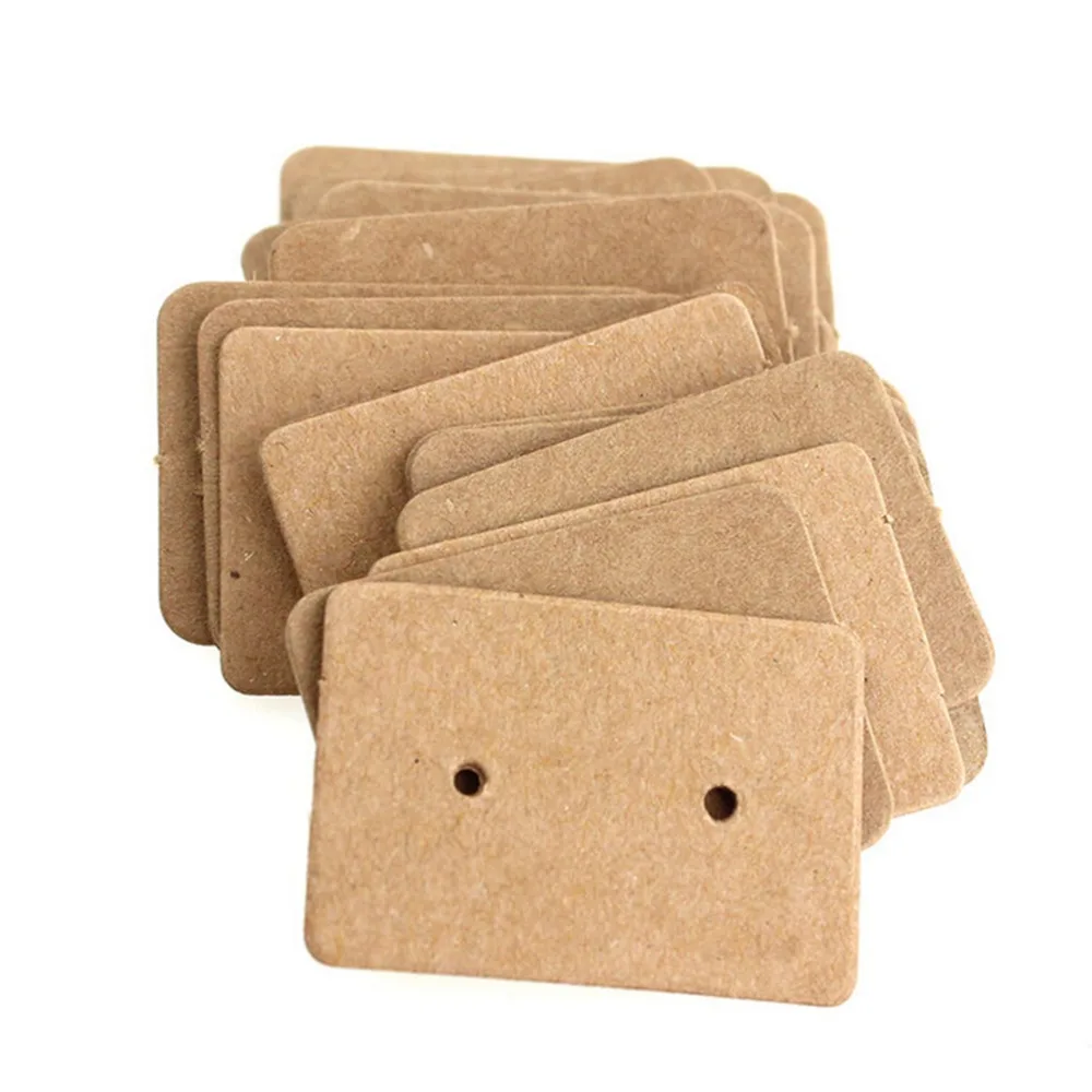 

2.5*3.5cm Kraft Paper Ear Studs Hang Tag Jewelry Display Card Earring Kraft Paper Tag Ear Ring Paper Hang Price Tags 100Pcs/ Lot