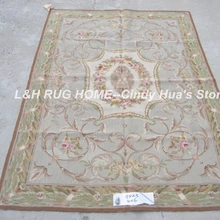 4'X6' рукодельные коврики, Новая Зеландия шерстяные коврики aubusson дизайн светло-зеленый